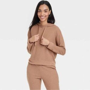 STARS ABOVE WAFFLE KNIT HOODIE - Brown - Sz s Small - NEW NWT - Cozy Soft Target